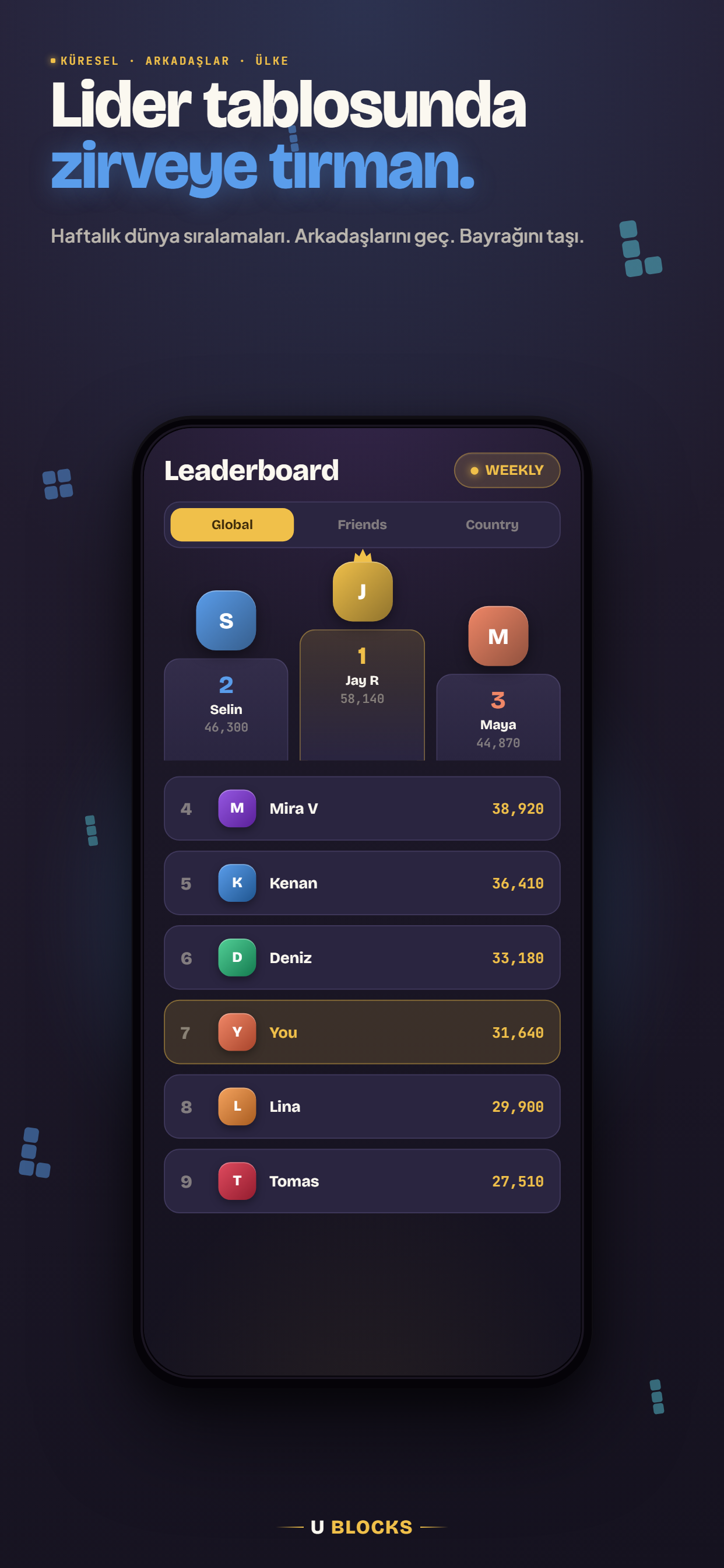 U Blocks — Liderlik Tablosu